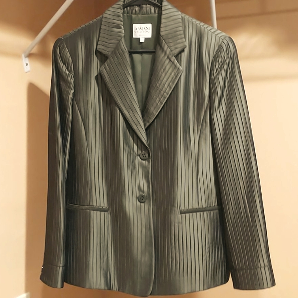 Armani Collezioni Olive Sateen Formal Jacket SZ 6